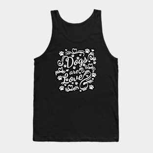 Typography Dogs Are Love Paws And Hearts Tank Top